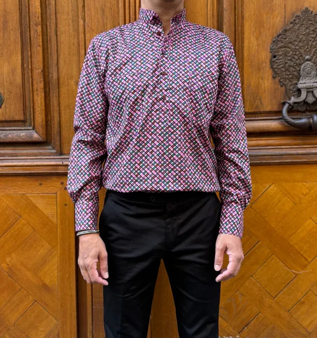 Hollington chemise Liberty col mao motif géométrique