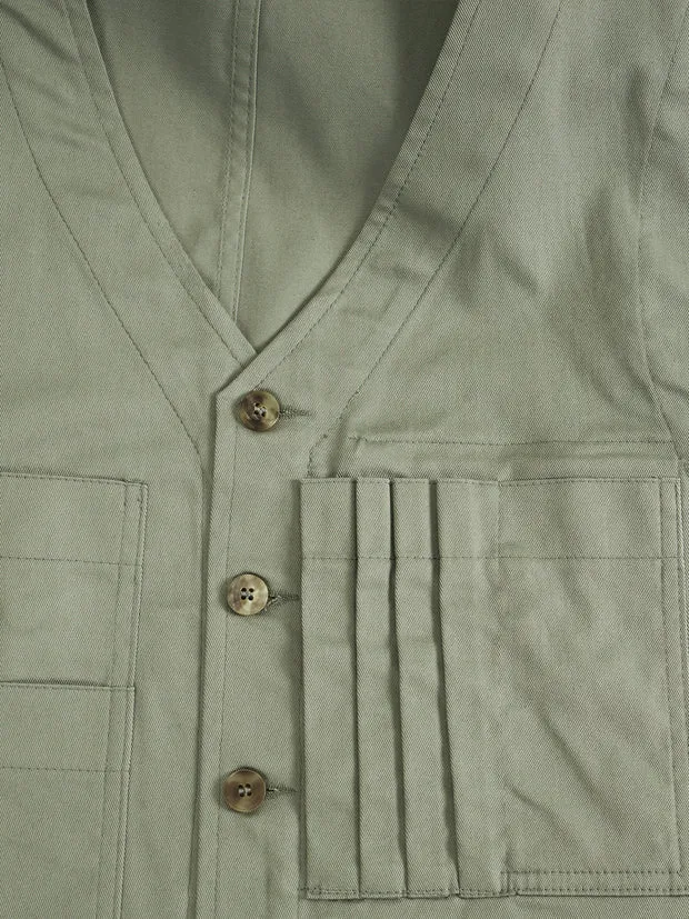 Hollington gilet 20 poches coton stretch vert sauge