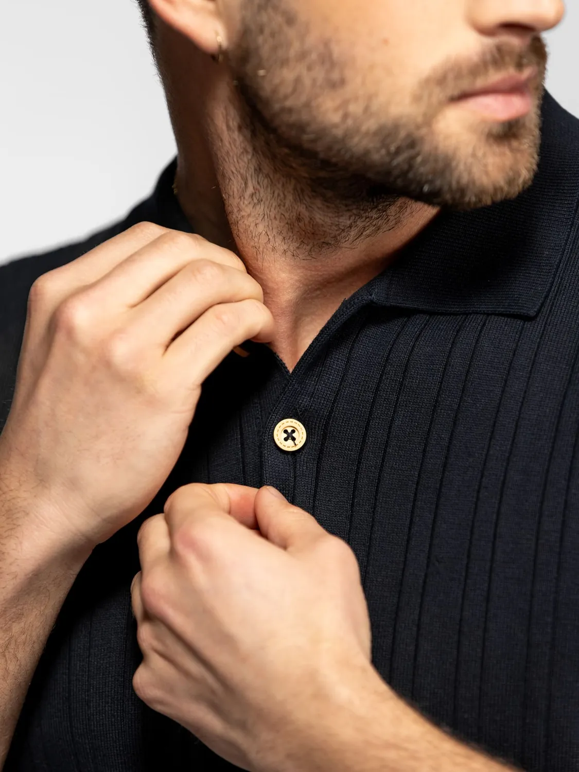 Daytona Dent polo tricot Natural côtelé