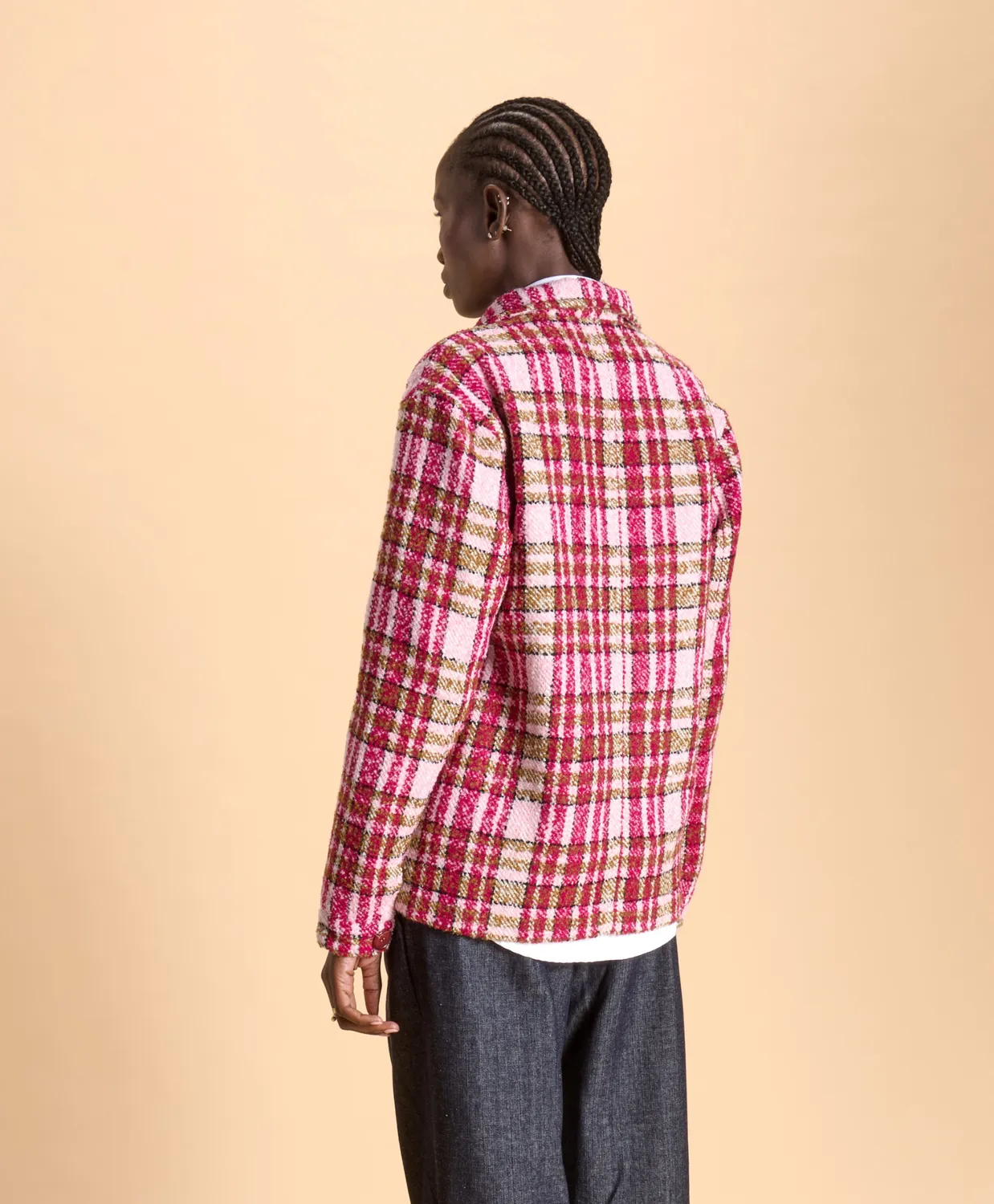 Soubacq Bleu Zita veste travail tweed bleu
