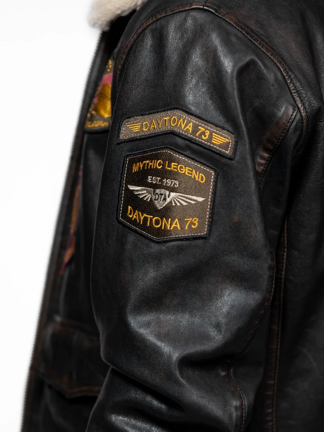 Daytona Mock blouson cuir aviateur noir patiné