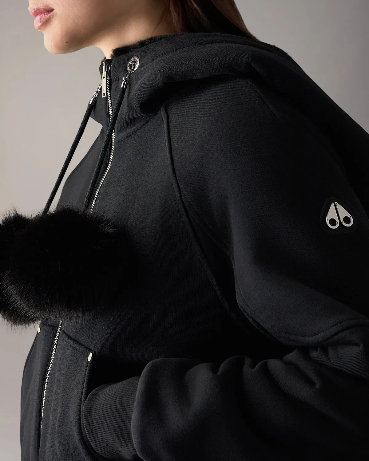 Moose Knuckles Oro Bunny sweat réversible noir