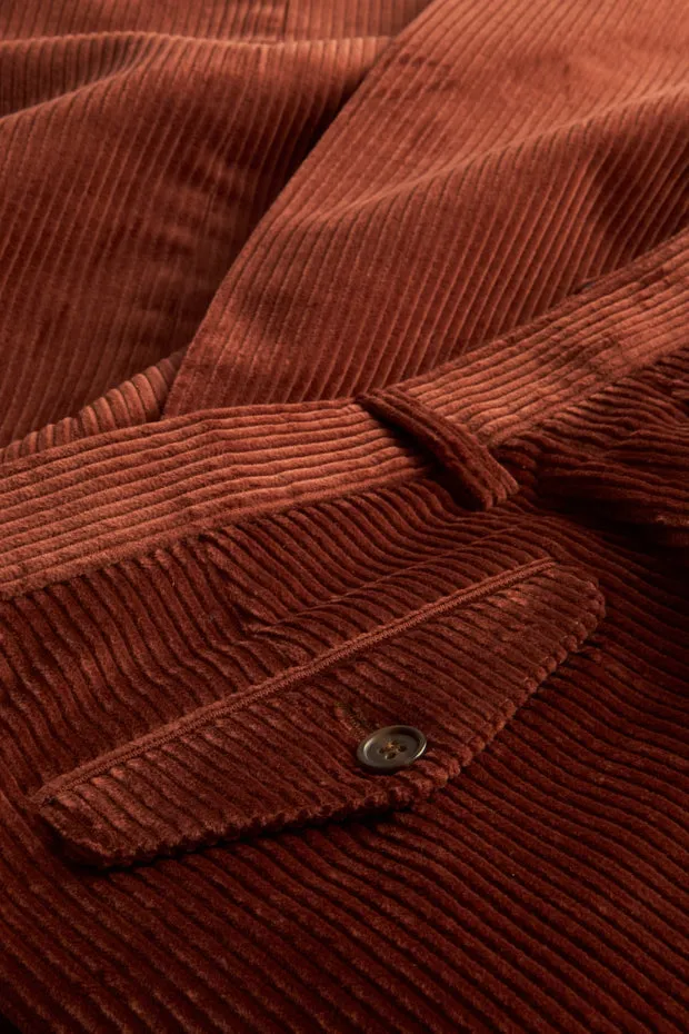 Hollington pantalon Jules large velours marron laine