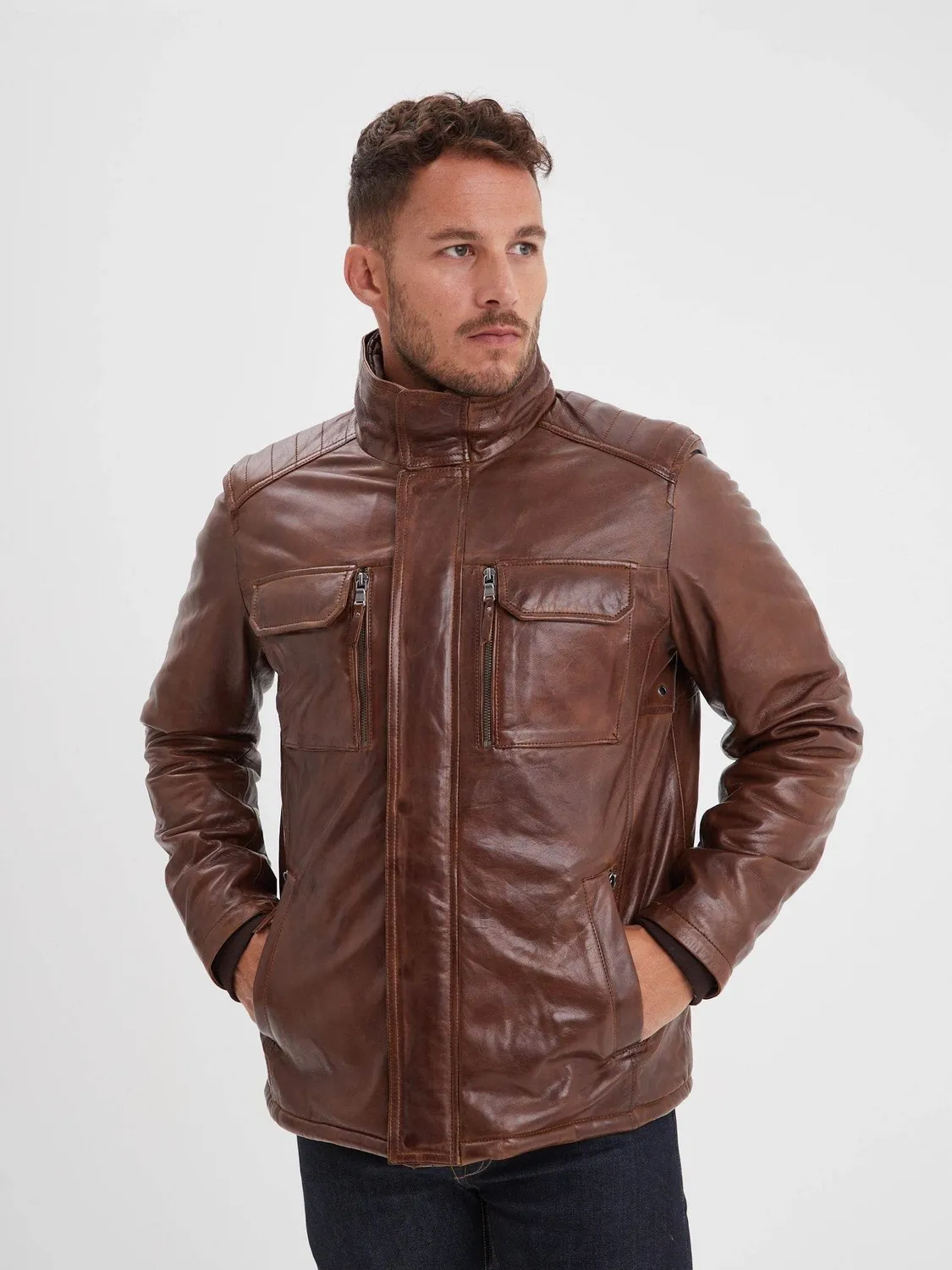 Daytona Crowell blouson cuir homme Bison cuir mouton