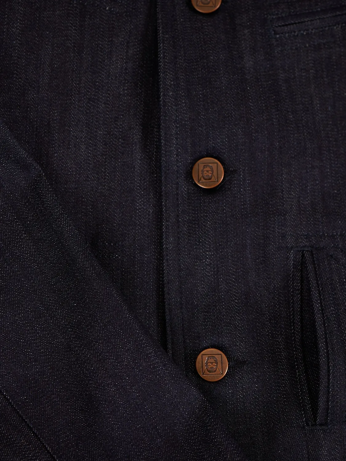 Hollington veste Architecte col Nehru denim indigo 44