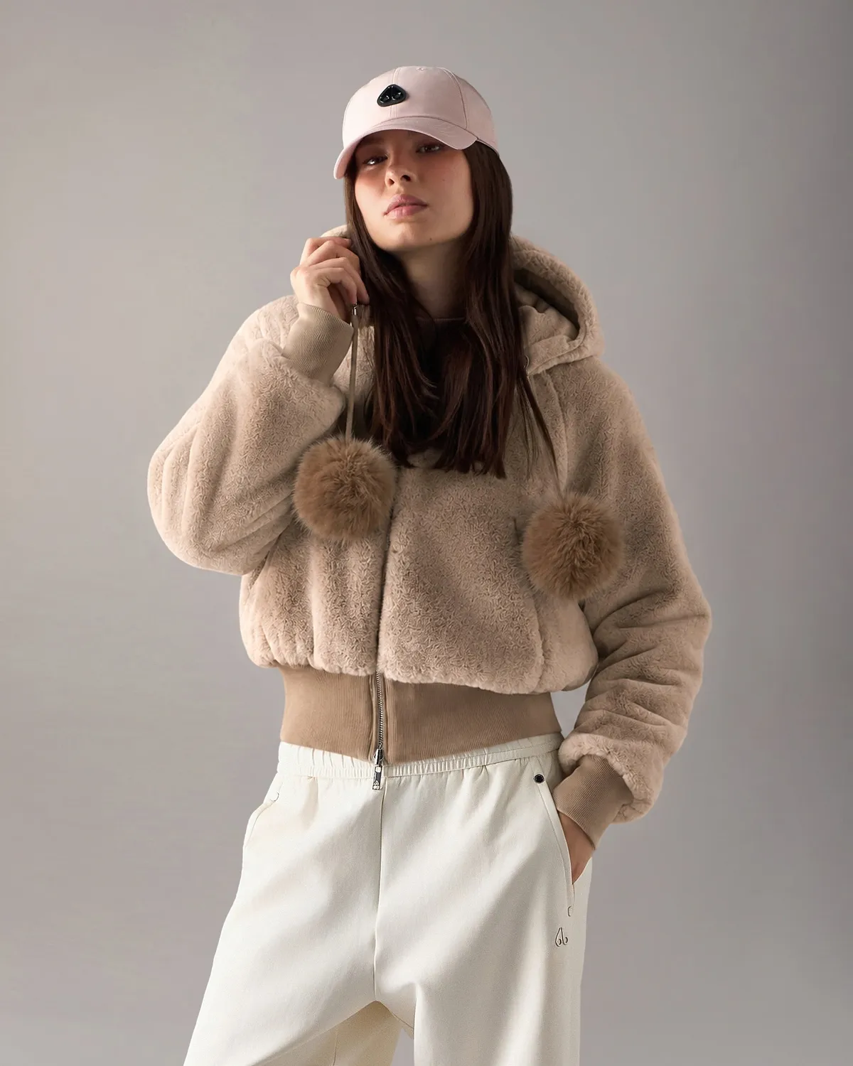 Moose Knuckles Oro Bunny hoodie réversible gris