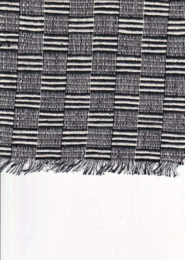 Hollington tissu soie damier japonais noir blanc au mètre