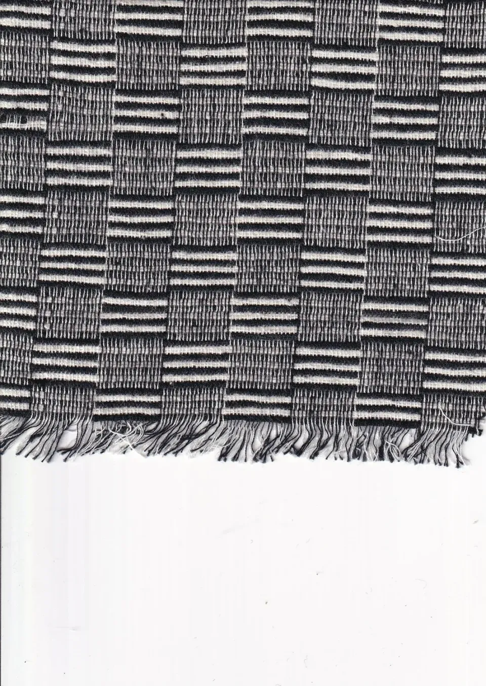 Hollington tissu soie damier japonais noir blanc au mètre