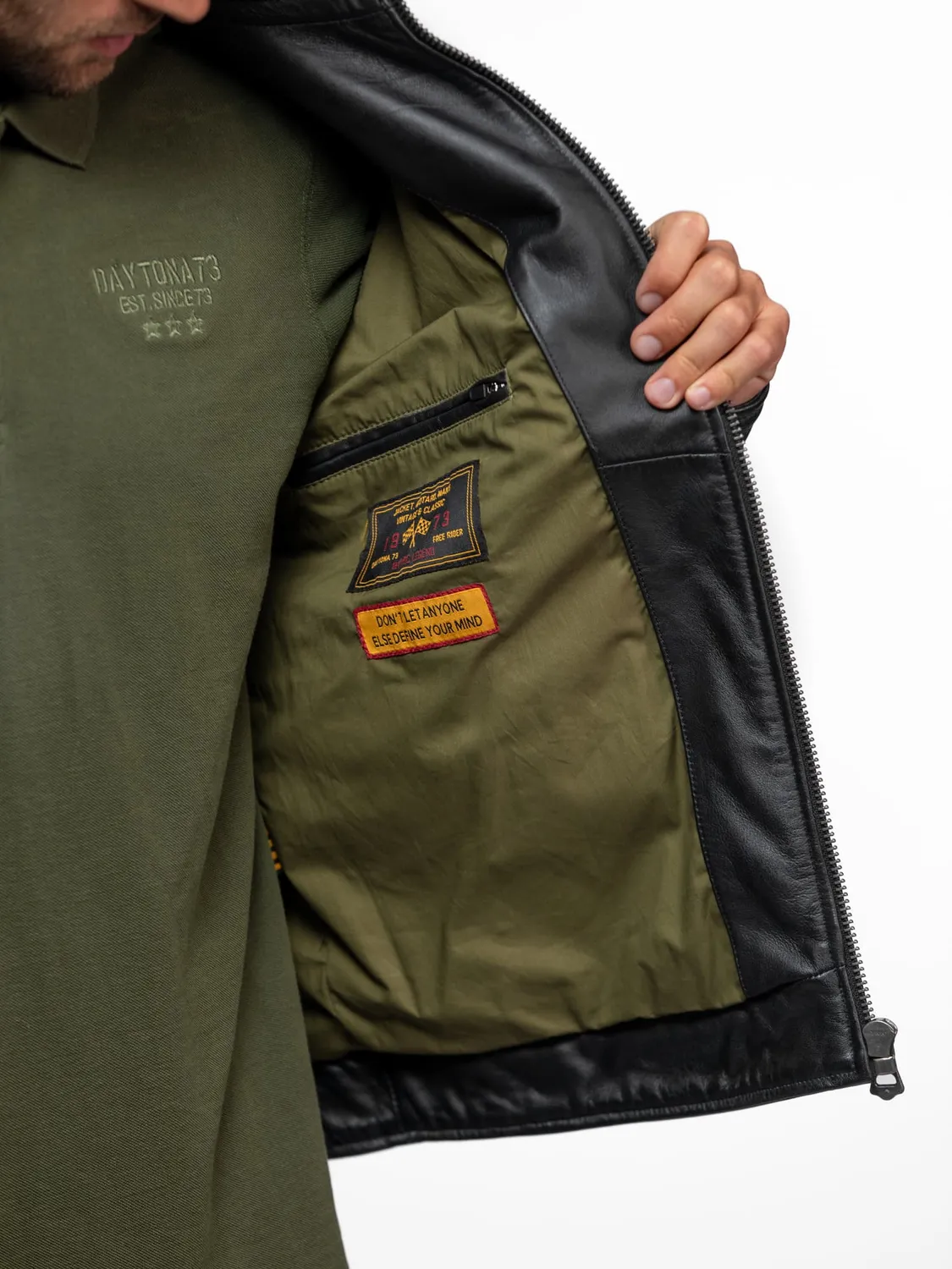 Daytona Dilkon blouson cuir motard noir nappa