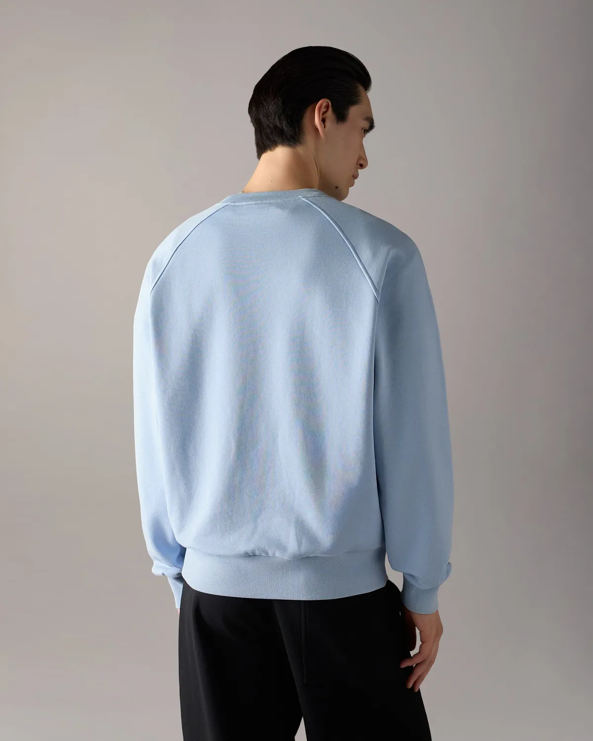 Moose Knuckles Yul Sweat Col Rond Bleu Ice Relax