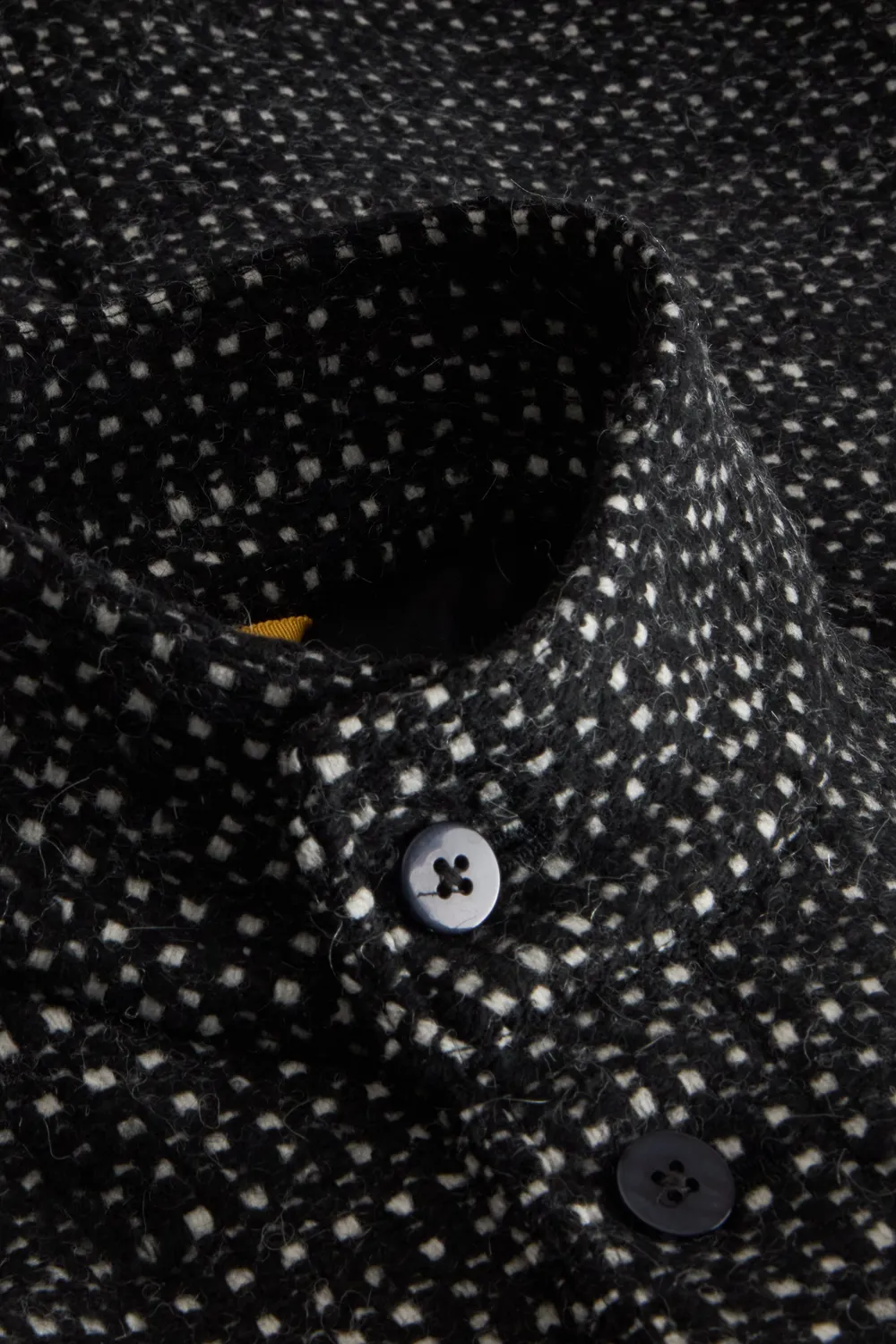 Hollington manteau long Lund laine mohair noir