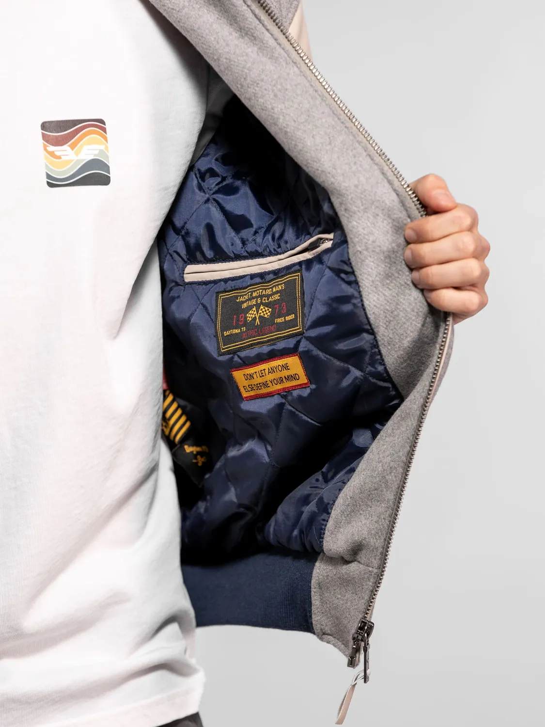 Daytona Grady bomber universitaire gris laine mélangée