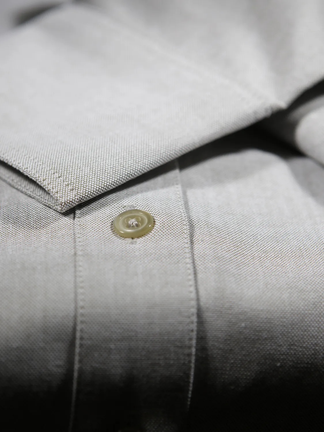 Hollington chemise col mao oxford lichen XS 100% coton