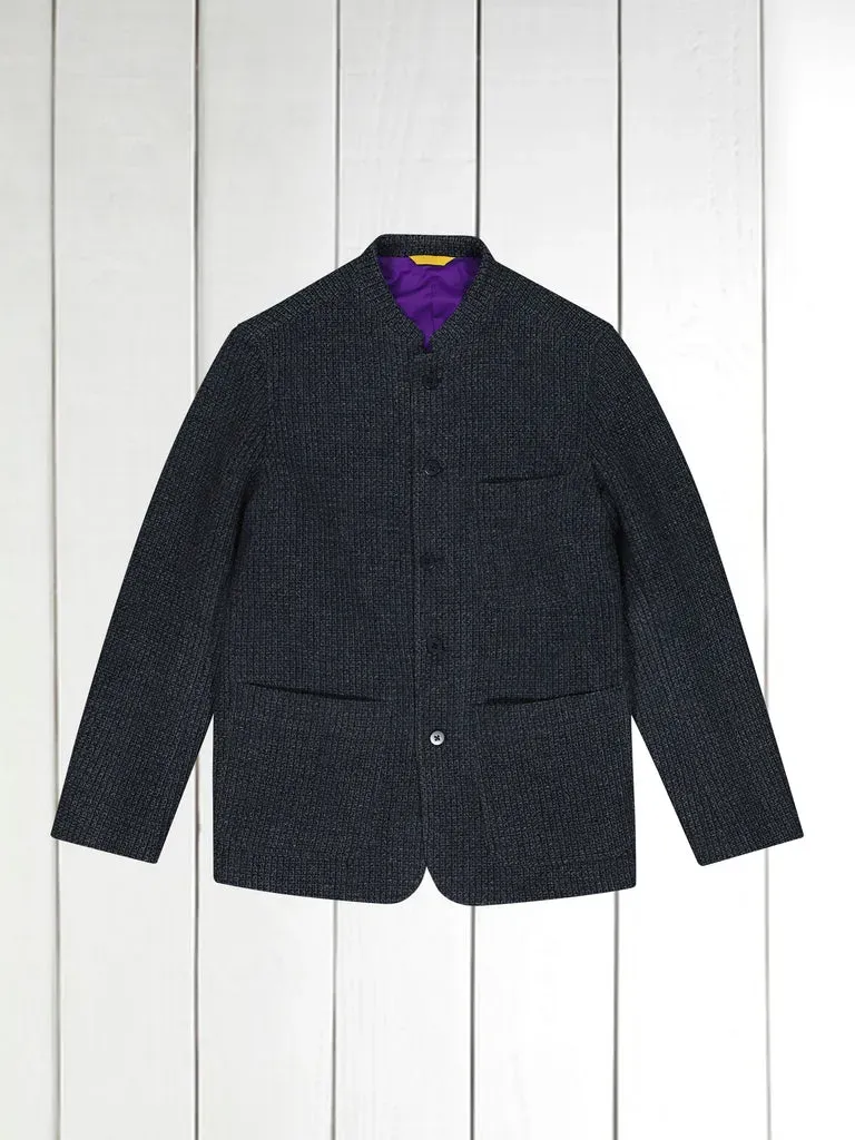 Hollington Tyrol veste laine indigo nid d'abeille ajustée