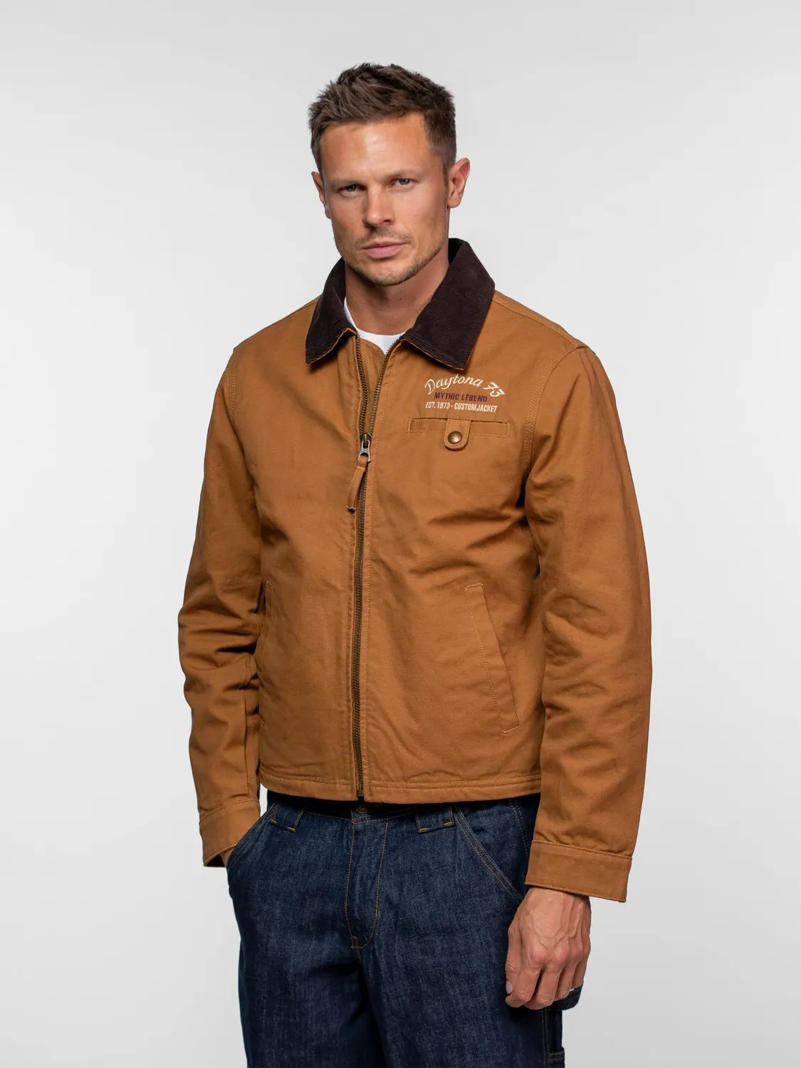 DAYTONA Deckett veste worker toile coton cognac