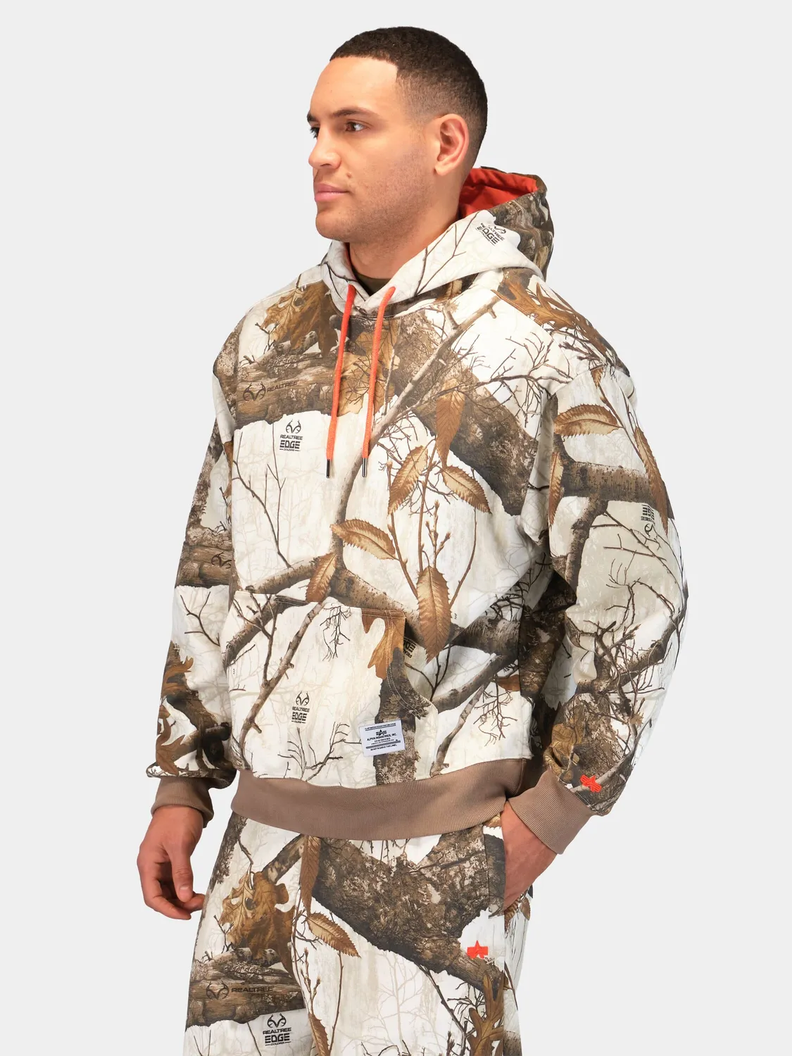 Alpha Industries Essential hoodie camo neige coton