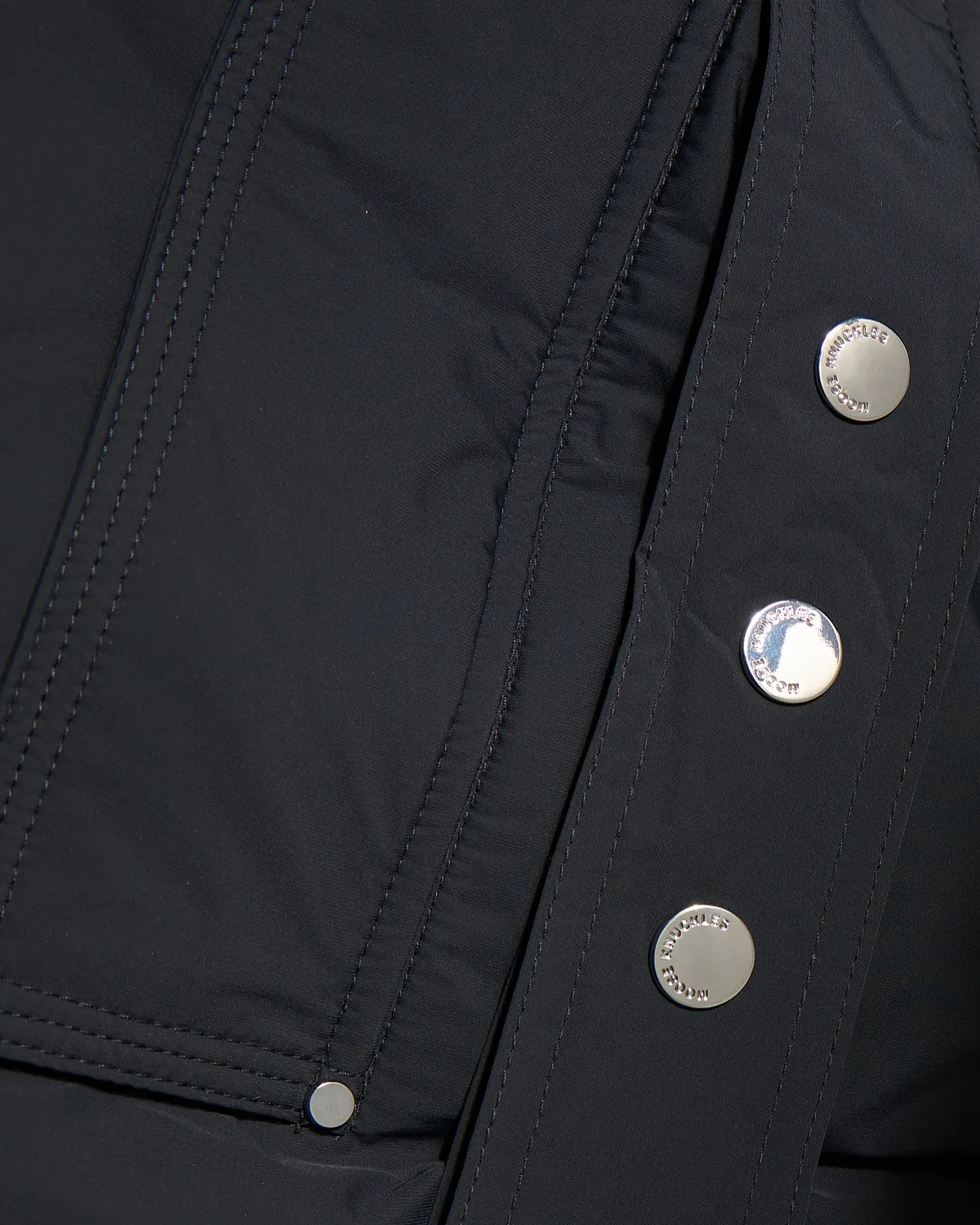 Moose Knuckles Tegan parka 3/4 noire ceinturée duvet