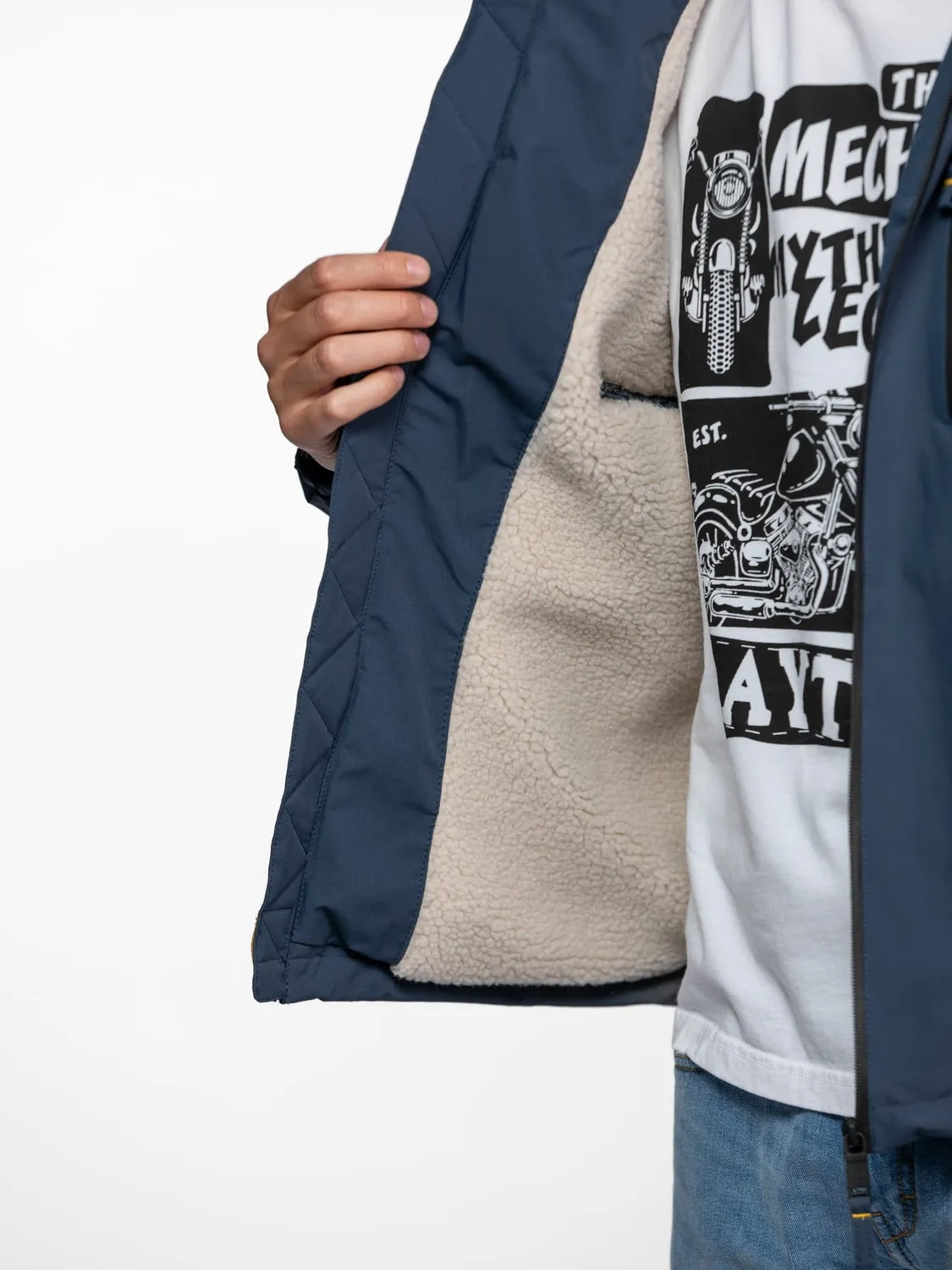 Daytona Regson parka courte sherpa Navy nylon