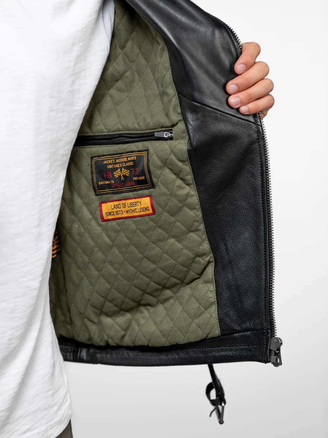 DAYTONA Rick perfecto cuir homme noir vachette épais