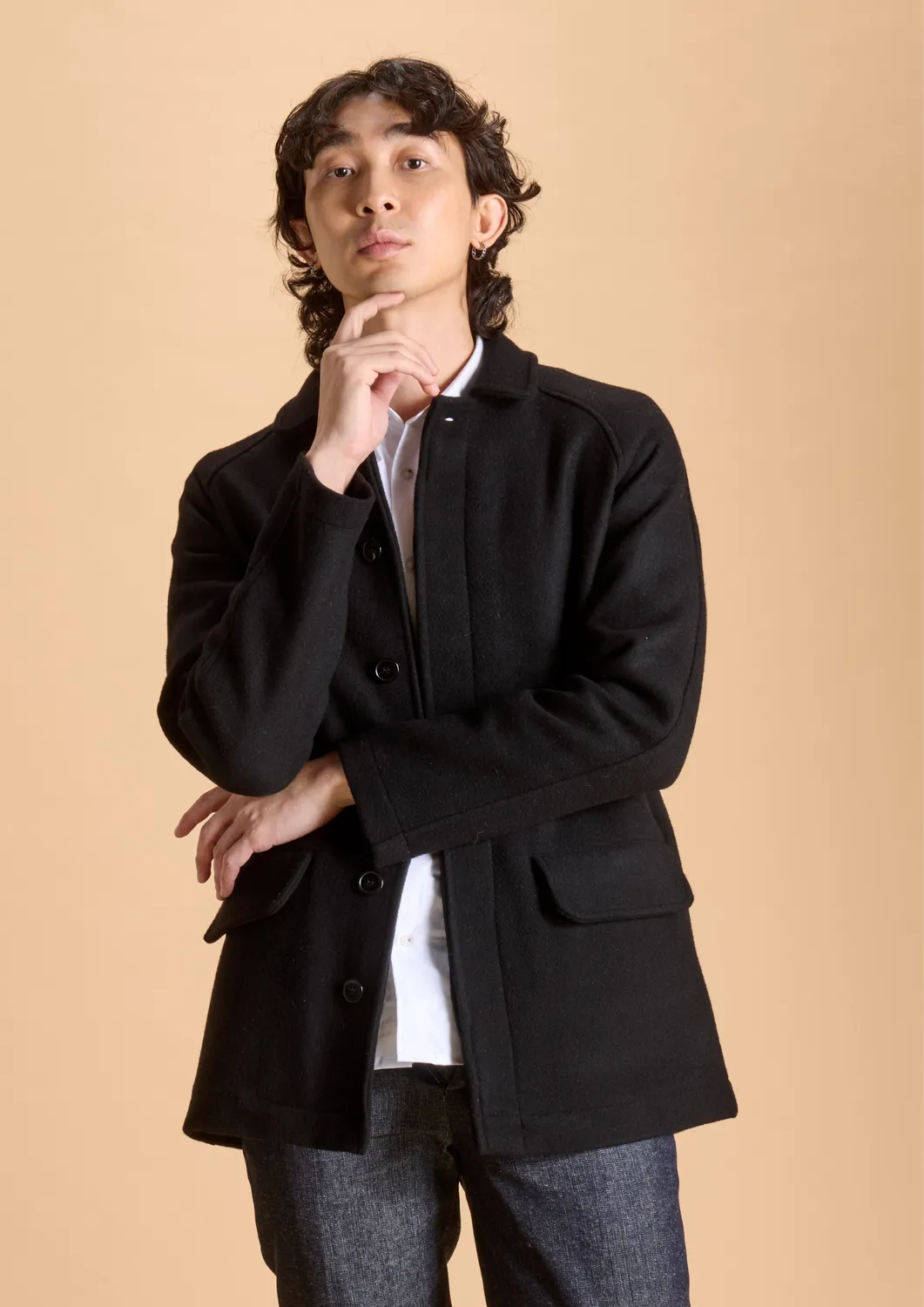 SOUBACQ Trench Vendôme trench laine noir