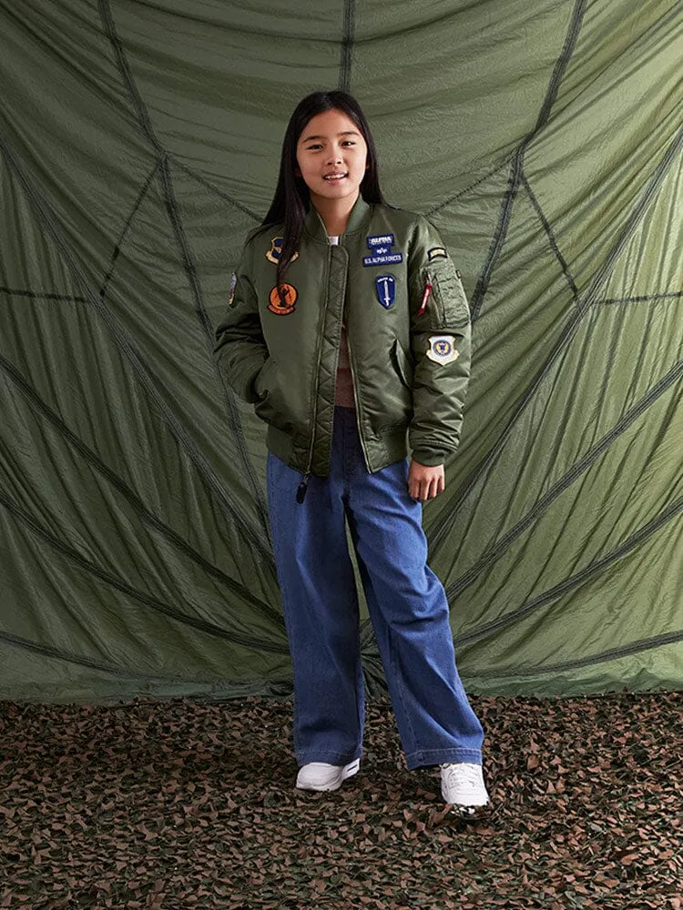 Alpha Industries MA-1 Squadron Blouson enfant sauge nylon
