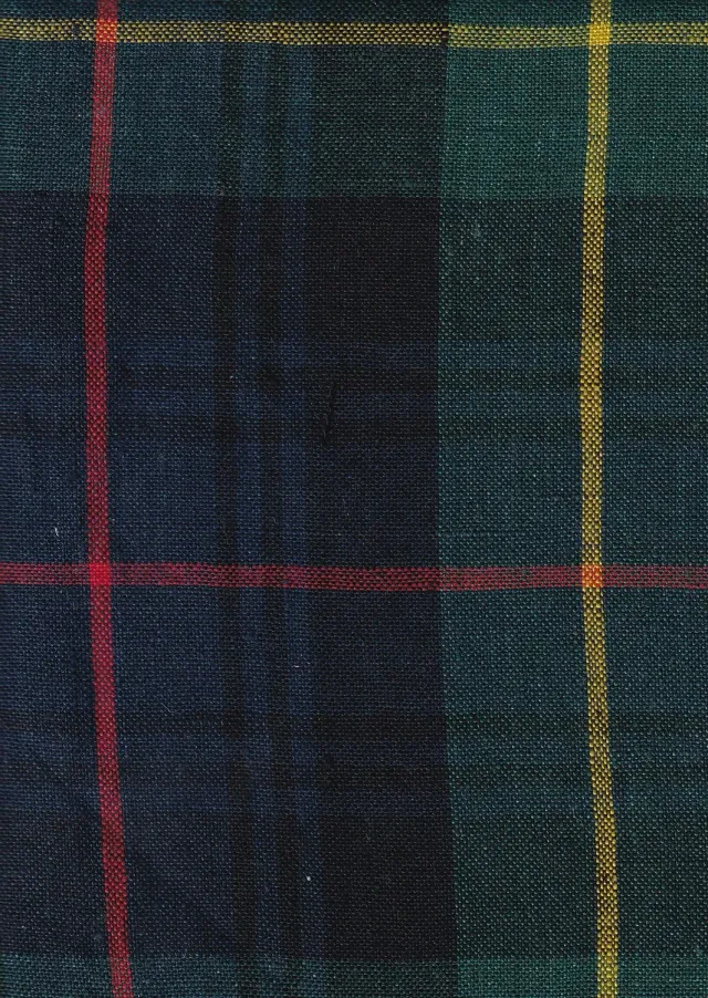 Hollington tartan green check tissu pur lin au mètre