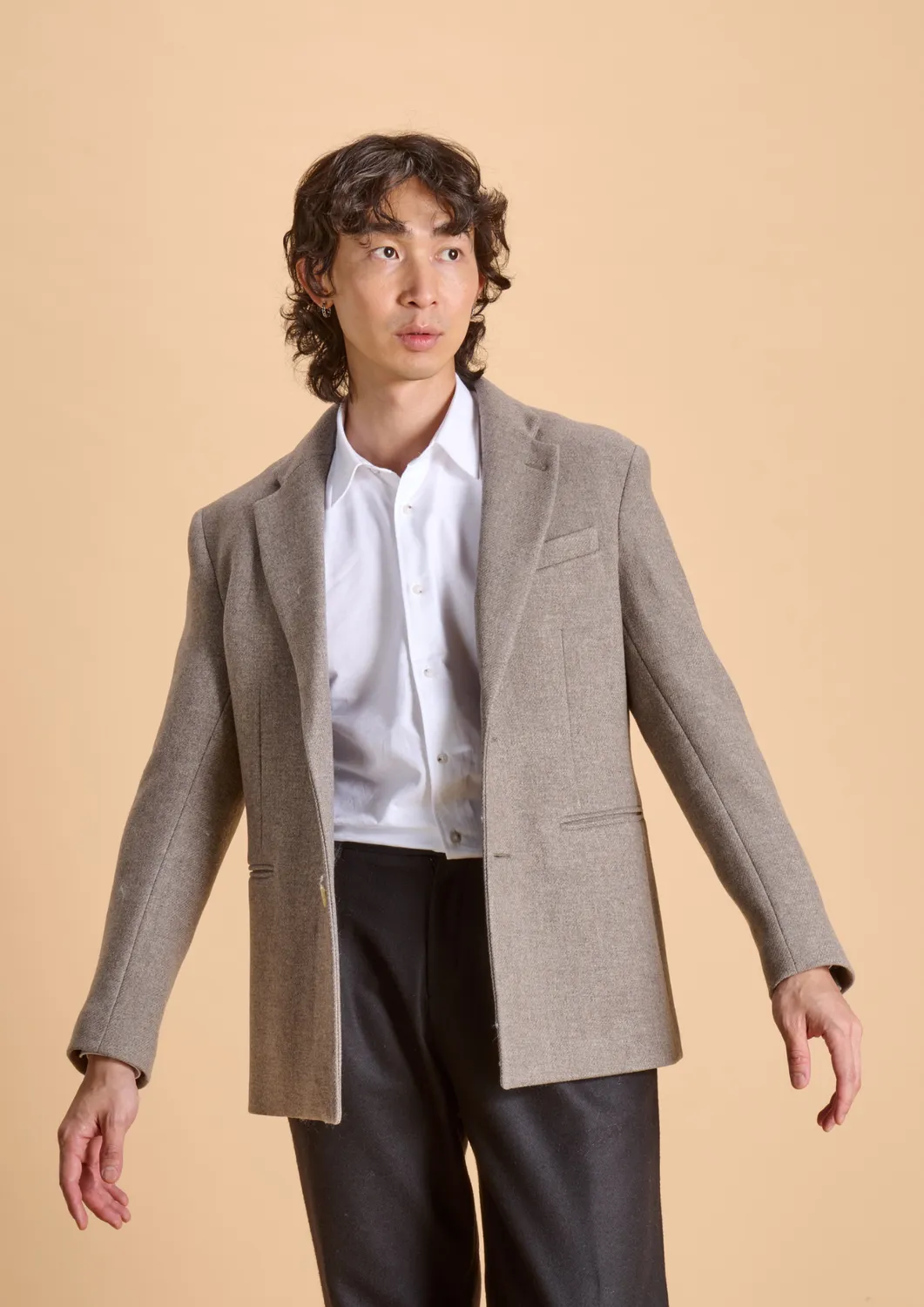 Soubacq Deauville blazer laine grise