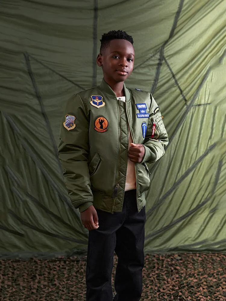Alpha Industries MA-1 Squadron Blouson enfant sauge nylon