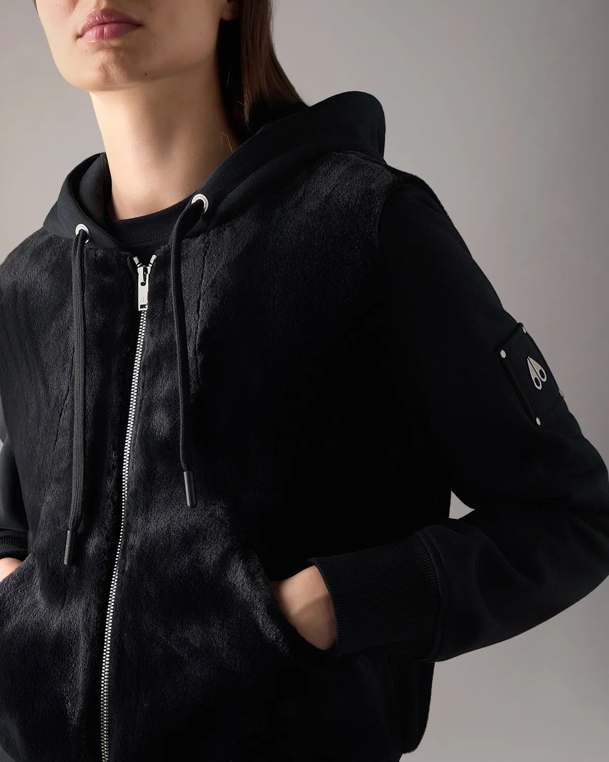 Moose Knuckles Bunny Roslyn sweat à capuche noir léger