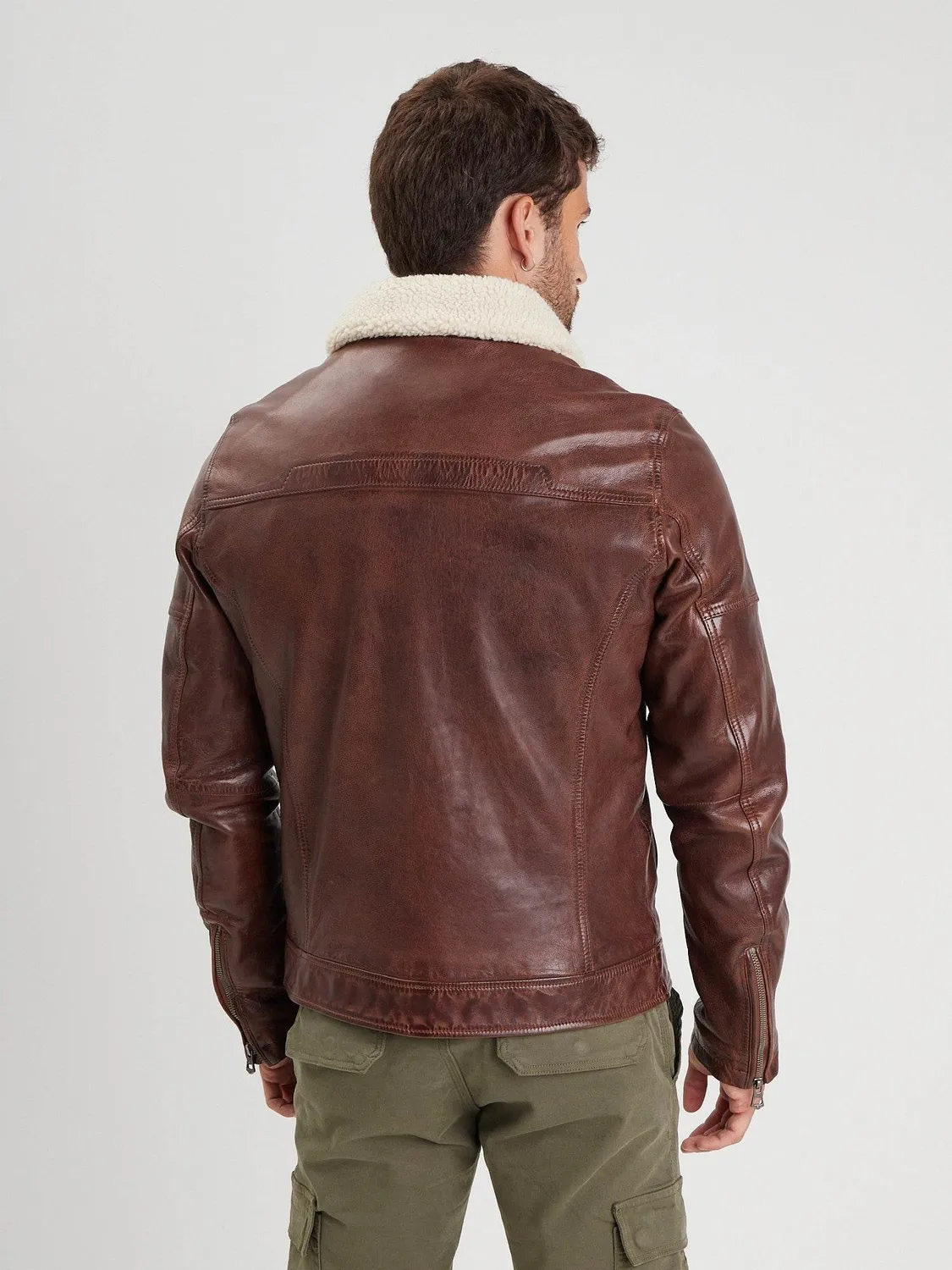 DAYTONA Platon blouson aviateur cuir agneau col mouton