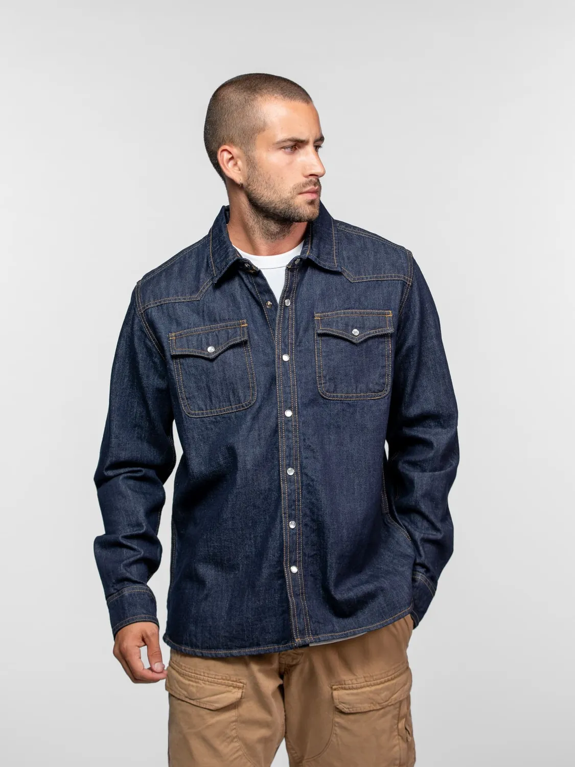 Daytona Patrol chemise denim homme mid wash