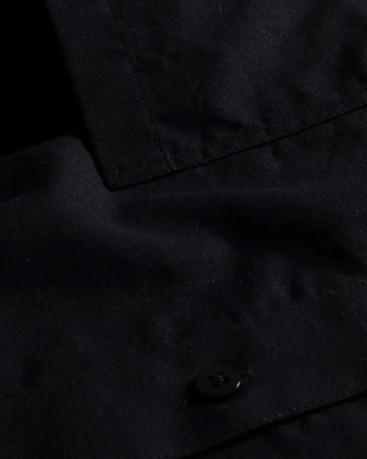 Hollington chemise col mao noire lin coton