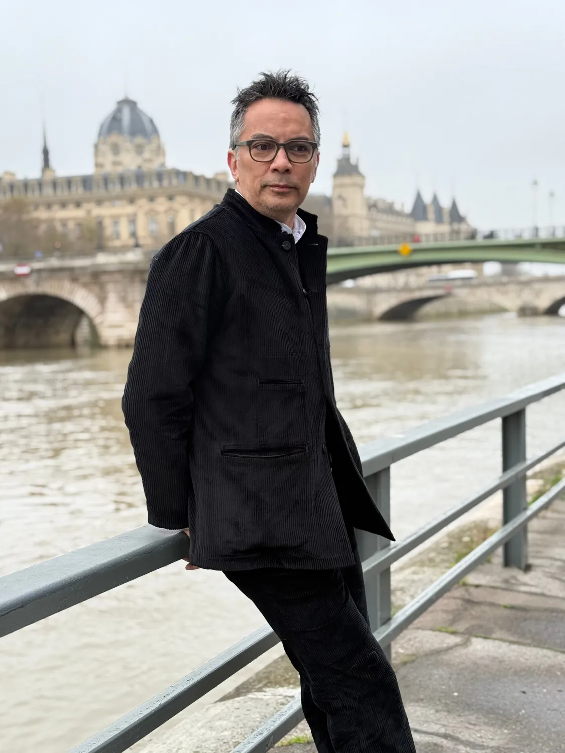 Hollington Architecte veste velours laine noir