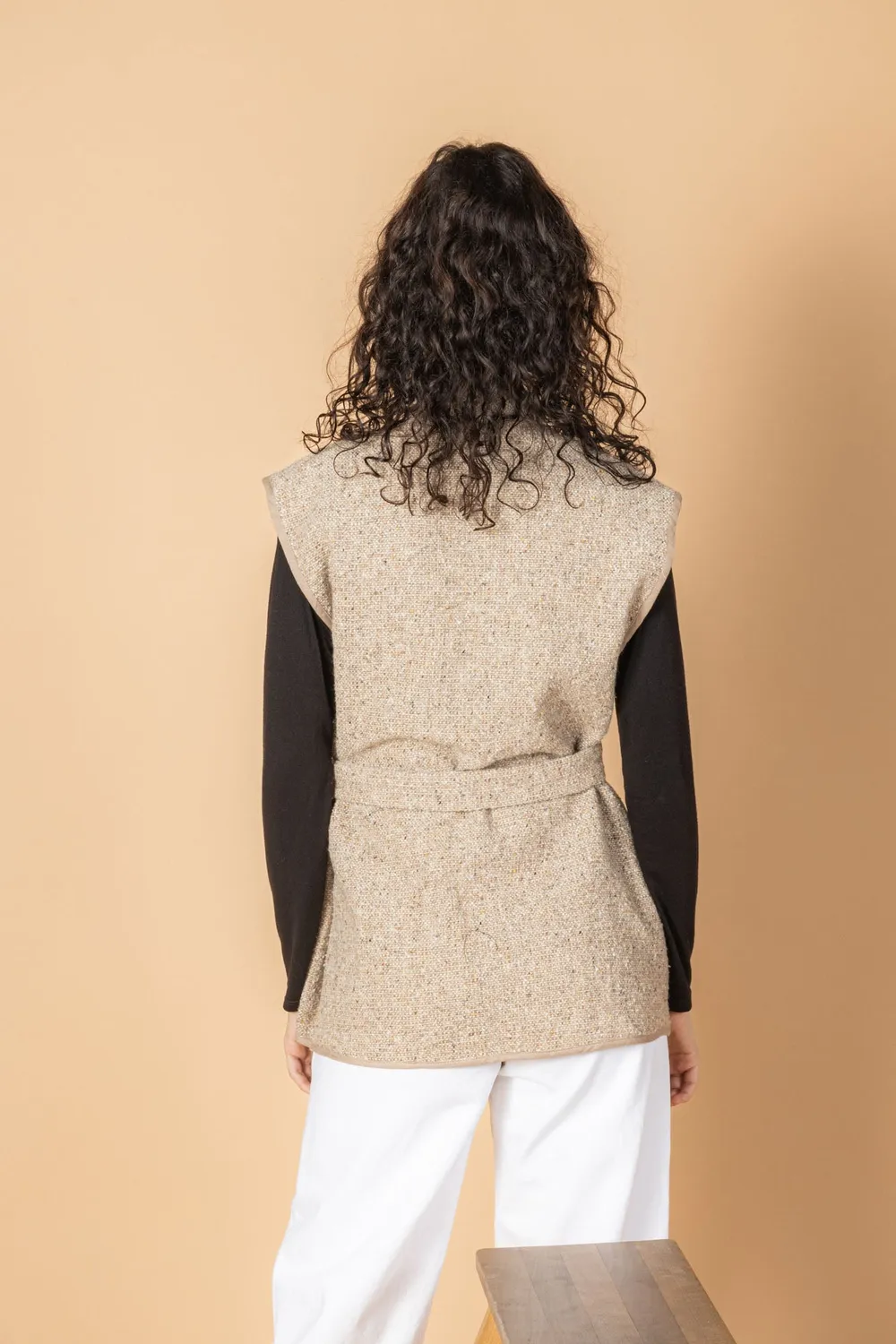 Soubacq Castiglione gilet tweed beige