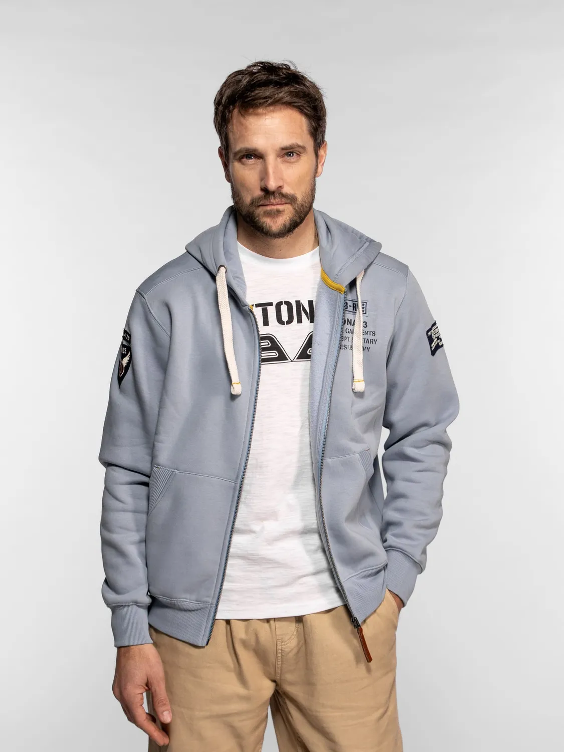 Daytona Tillman sweat capuche zip coton kaki