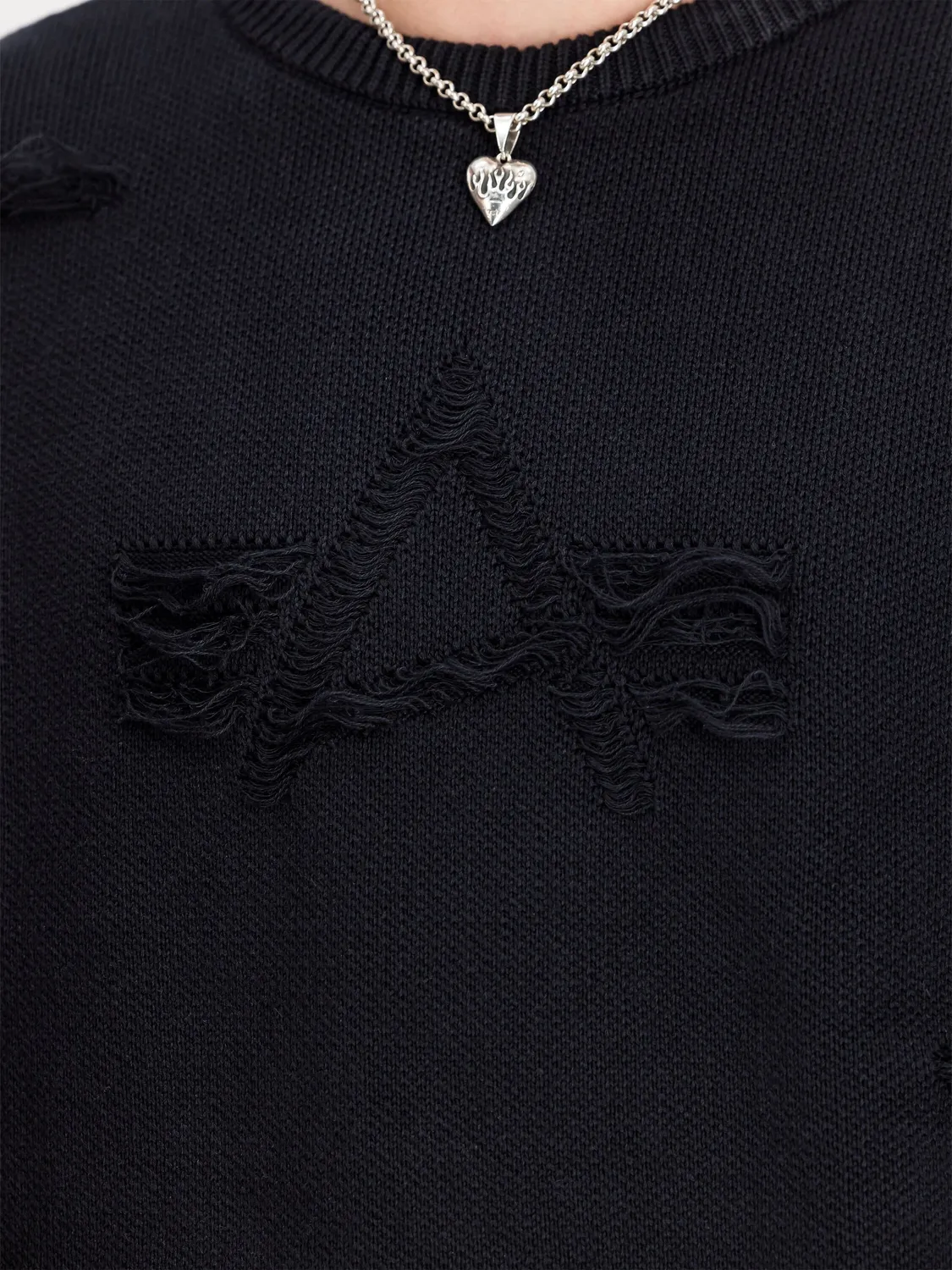 Alpha Industries Distressed Logo Pullover sweat noir coton