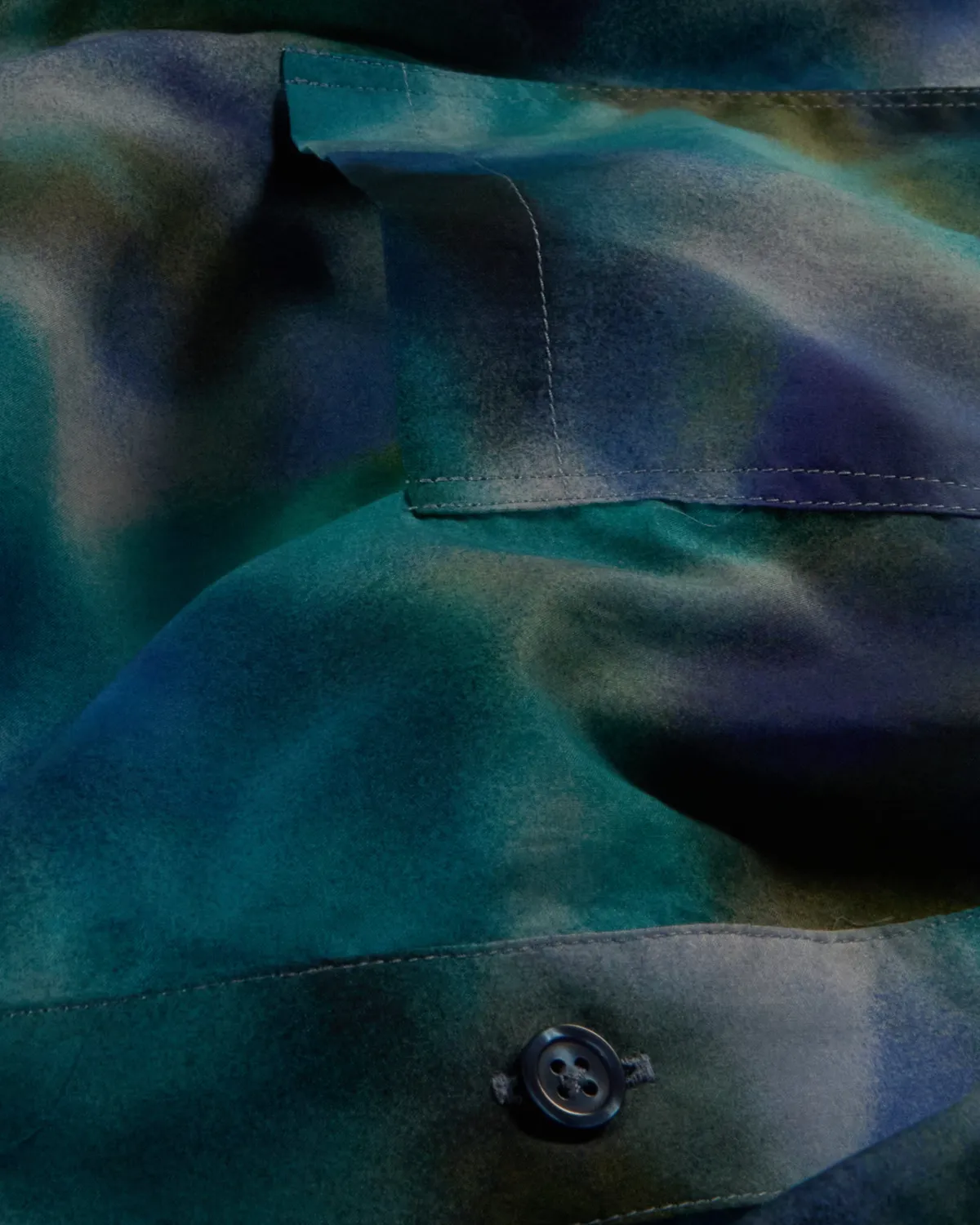 Hollington chemise col mao Orages coton Liberty bleu