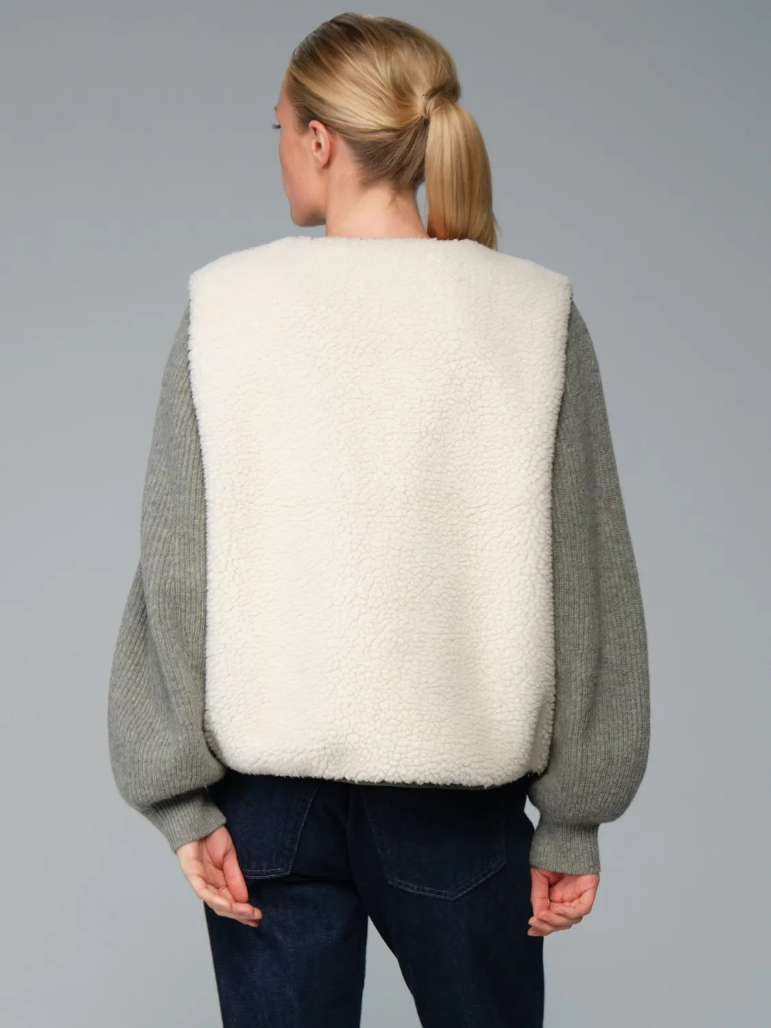 Alpha Industries Saia gilet sherpa femme écru