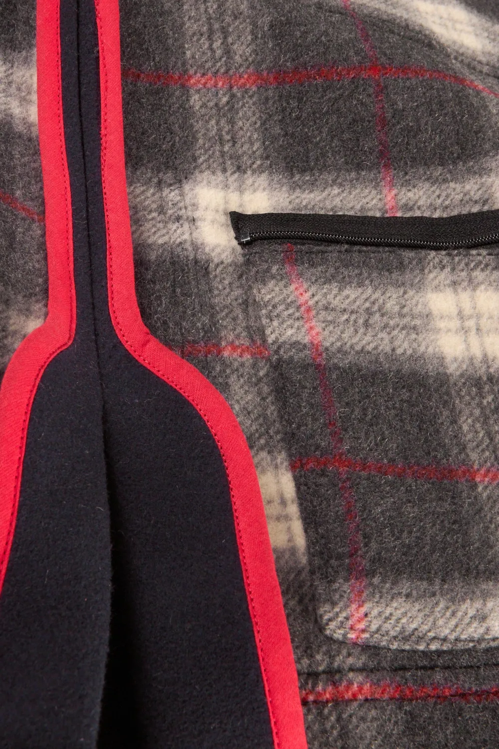 Hollington Naipaul marine tartan veste laine double-face