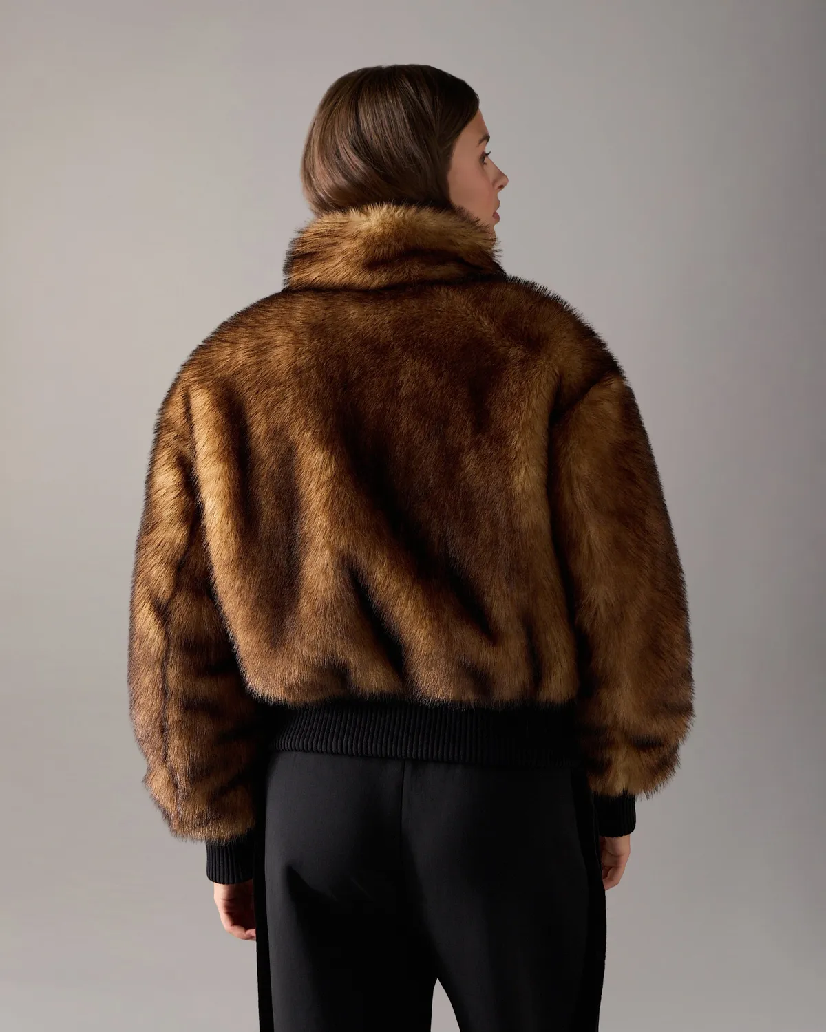 Moose Knuckles Jill bomber fausse fourrure doré