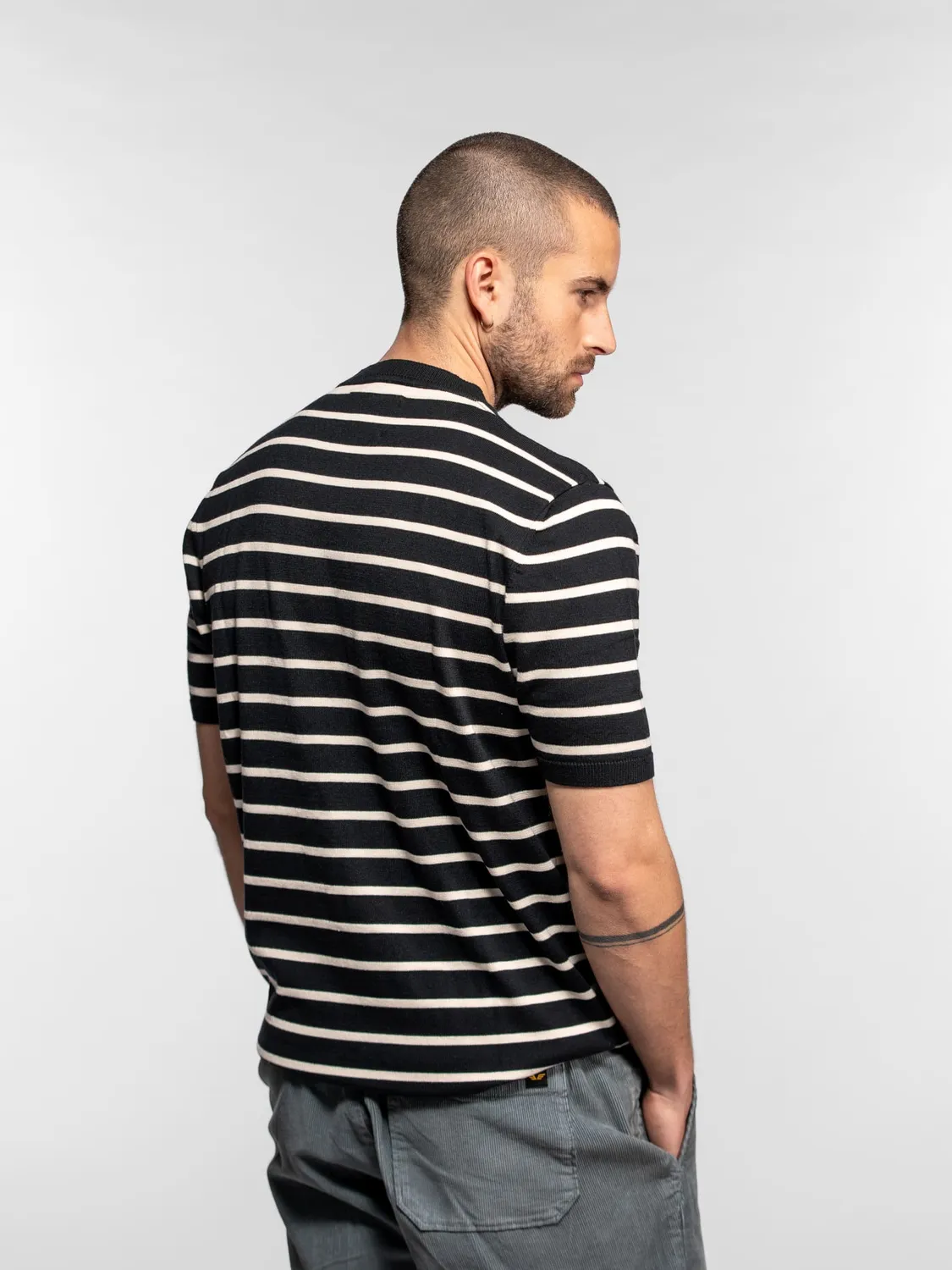 Daytona Holt pull marinière coton manches courtes