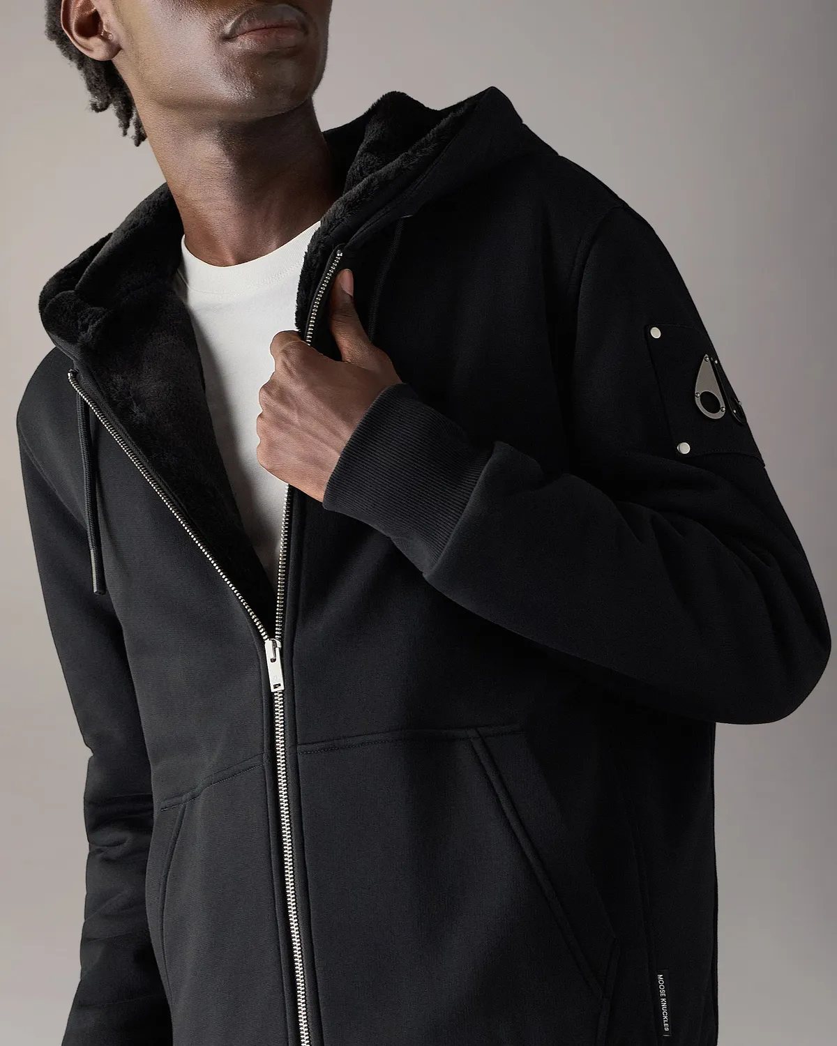 Moose Knuckles Bunny hoodie noir molleton chaud