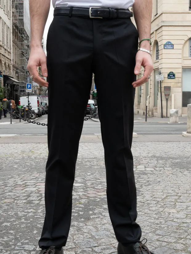 Hollington Siza pantalon ville noir laine infroissable