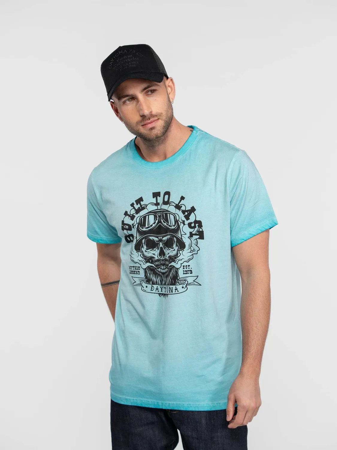 DAYTONA Hopis t-shirt homme coton effet délavé biker