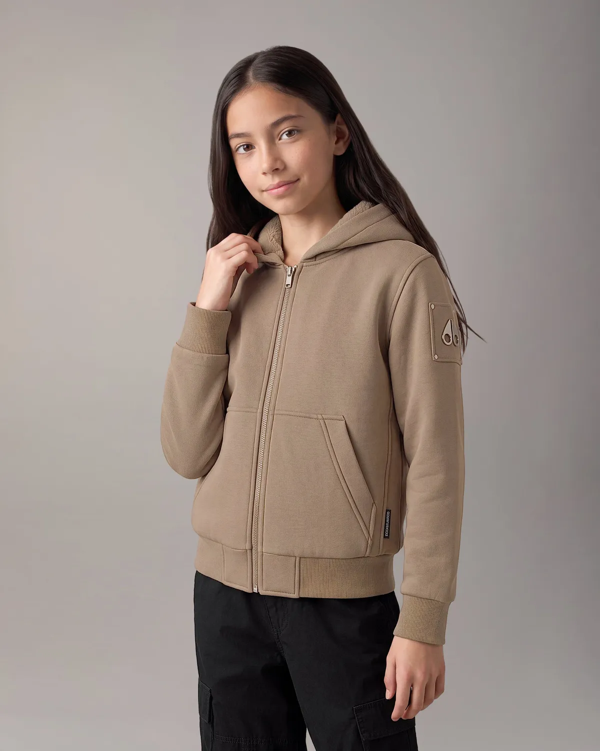 Moose Knuckles Classic Bunny hoodie enfant gris