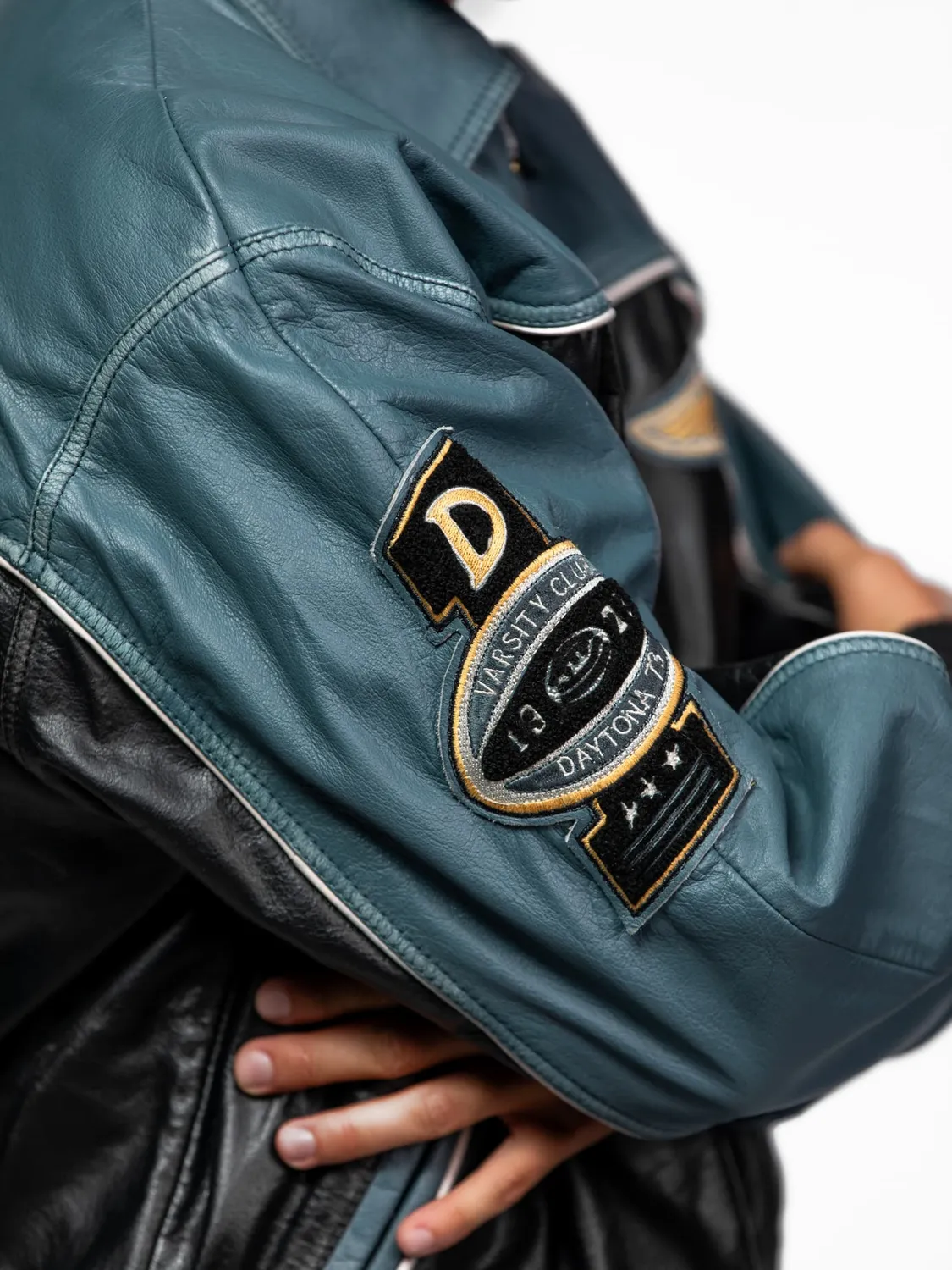 Daytona Langdon teddy homme noir cuir buffle