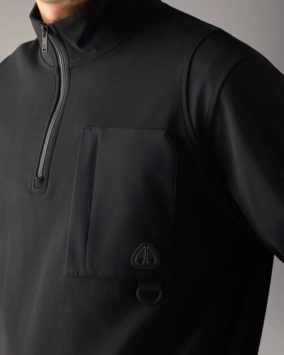 Moose Knuckles Dalon sweat col zippé noir