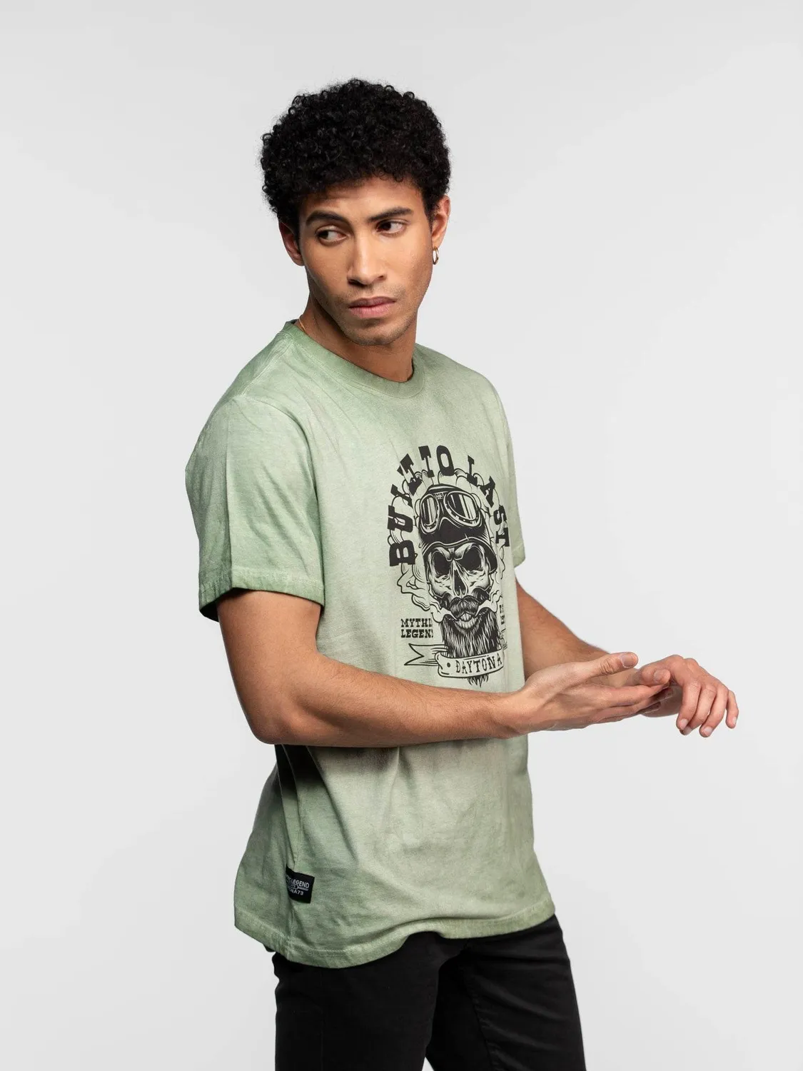 DAYTONA Hopis t-shirt homme coton effet délavé biker