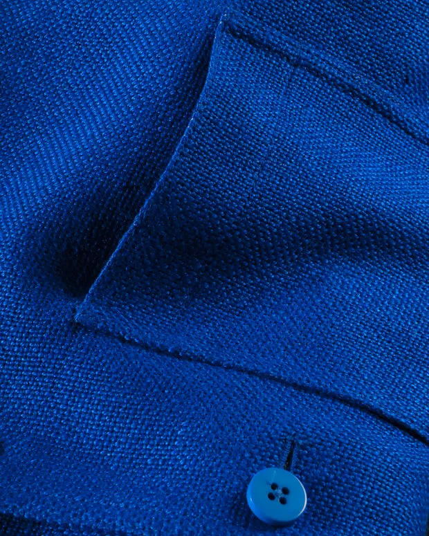 Hollington Tyrol veste lin bleue luxor ajustée