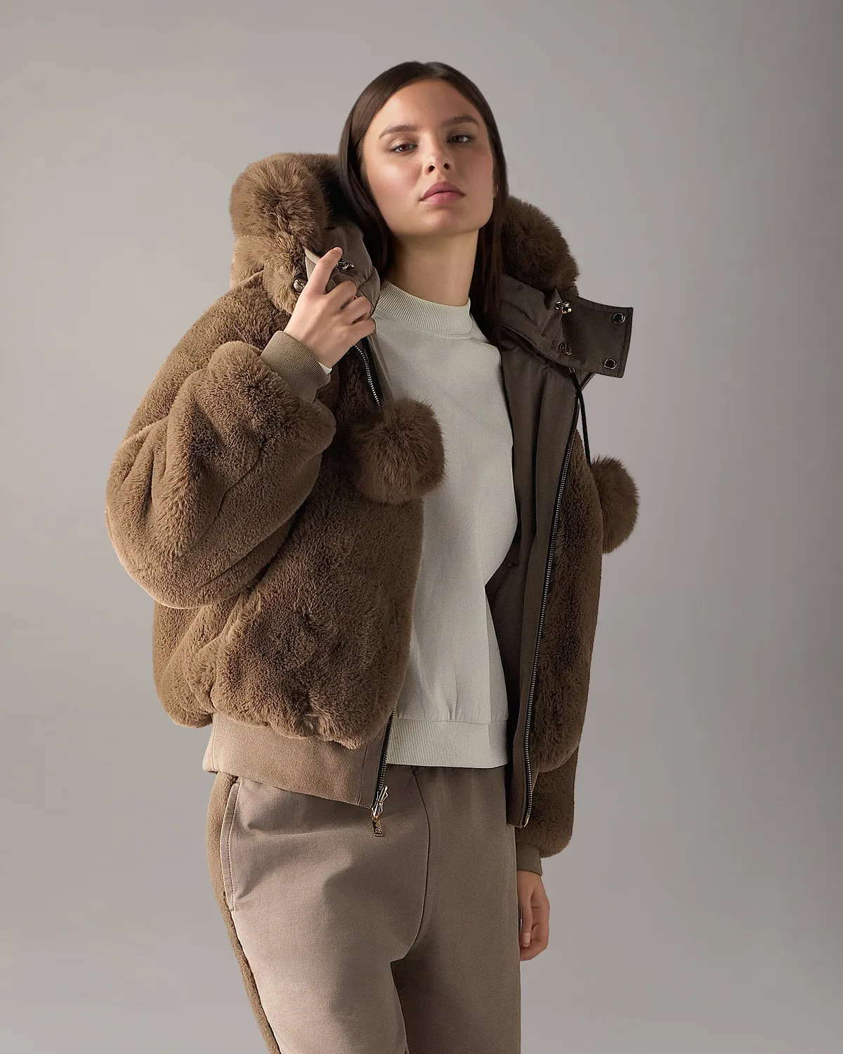 Moose Knuckles Luxe Satin bomber réversible gris